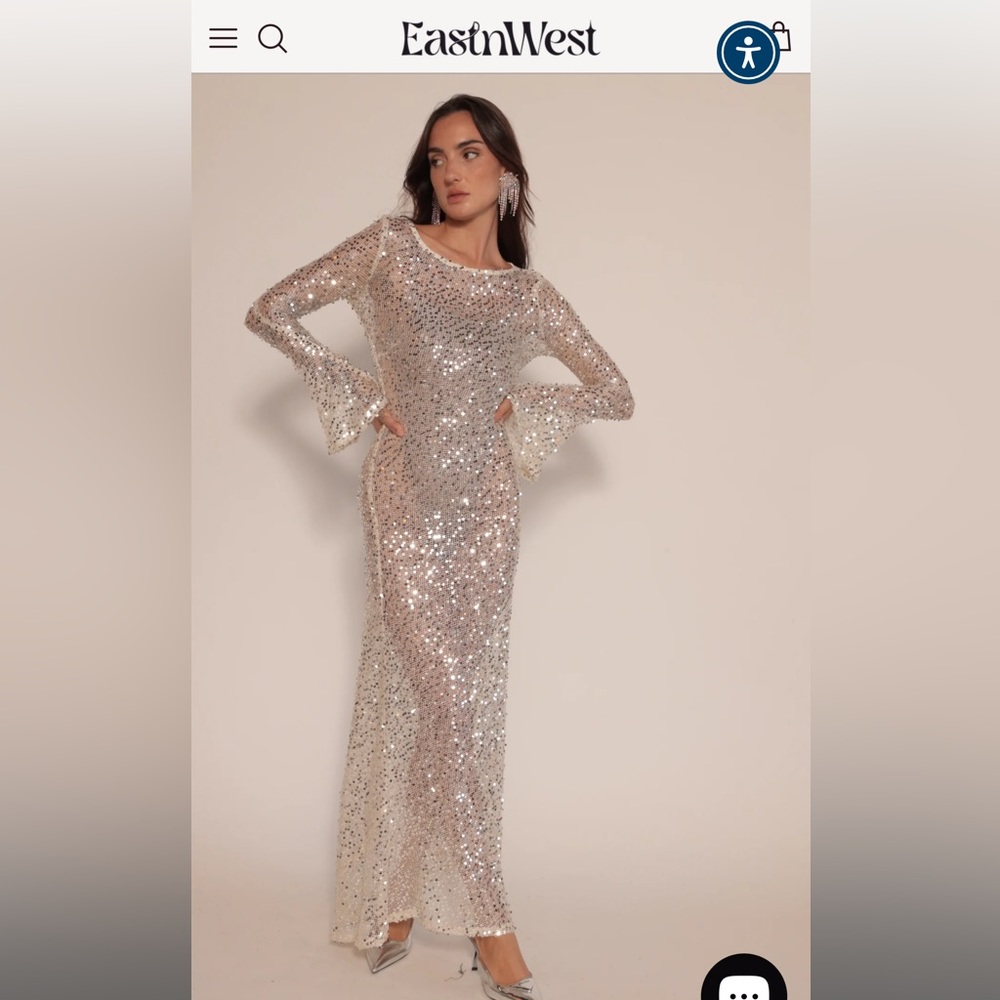 Eastnwest Label Sequin Net Dress